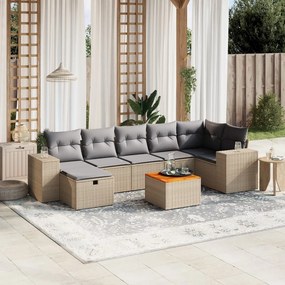 vidaXL Patio Sofa Set Μίξη μπεζ και ανοιχτό γκρι