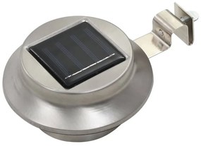Φωτιστικά Εξωτερικού Χώρου Ηλιακά 12 τεμ. LED Στρογγυλά Λευκά - Ασήμι