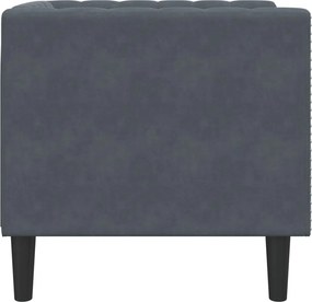vidaXL Πολυθρόνα Chesterfield Σκούρο Γκρι Βελούδινη