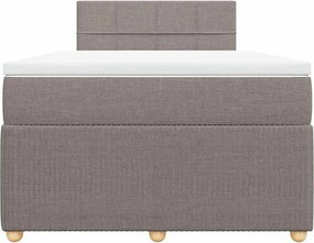 vidaXL Κρεβάτι Boxspring με Στρώμα Taupe 120x200 εκ. Υφασμάτινο