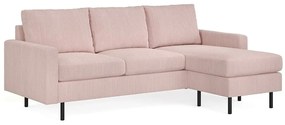 Γωνιακός Καναπές Seattle J129, Dusty pink, 200x130x80cm, 62 kg, Πόδια: Μέταλλο | Epipla1.gr
