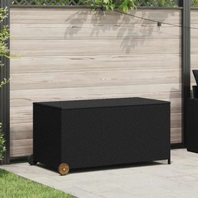 vidaXL Κουτί Αποθήκευσης Κήπου Μαύρο 120x65x61 εκ. Συνθετικό Ρατάν
