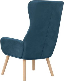 vidaXL Πολυθρόνα Relax Μπλε Βελούδινη