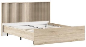 Κρεβάτι διπλό Bruse oak-λευκό χρώμα μελαμίνης 160x200εκ 165x204x103.6 εκ.