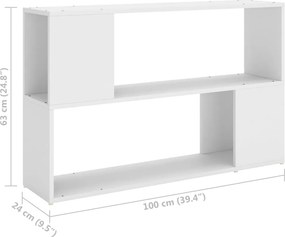 vidaXL Βιβλιοθήκη Λευκή 100 x 24 x 63 εκ. από Επεξεργασμένο Ξύλο