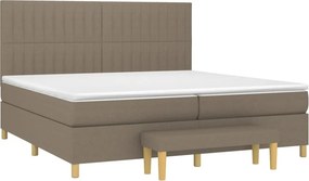 vidaXL Κρεβάτι Boxspring με Στρώμα Taupe 200x200 εκ. Υφασμάτινο