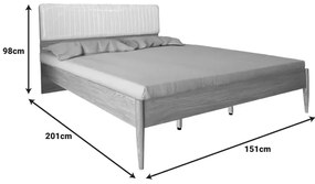 Κρεβάτι Akva  pakoworld διπλό mdf σε φυσική απόχρωση 150x200εκ