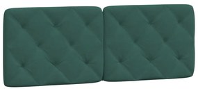 vidaXL Κρεβάτι με Στρώμα Σκούρο Πράσινο 140x200εκ. Βελούδινο