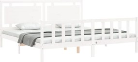 vidaXL Σκελετός Κρεβ. Χωρίς Στρώμα Λευκό 200x200 εκ Μασίφ Πεύκο
