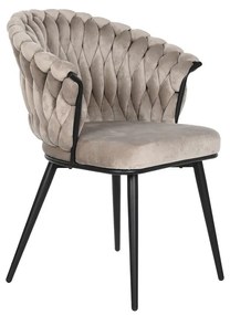 Καρέκλα DKD Home Decor Μαύρο Μπεζ 60 x 66 x 84 cm 66 x 60 x 84 cm
