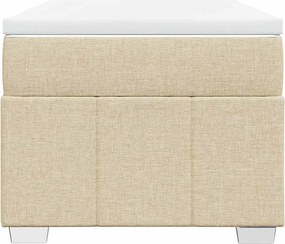 vidaXL Κρεβάτι Boxspring με Στρώμα Κρεμ 100 x 200 εκ. Υφασμάτινο