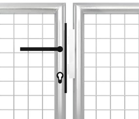 vidaXL Πόρτα Κήπου Ασημί 400x100 εκ. από Ατσάλι