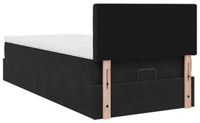 Οθωμανικό κρεβάτι με στρώμα Μαύρο 80x200cm Velvet 3311881