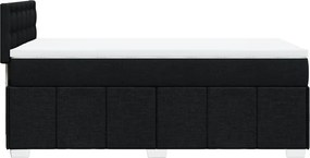vidaXL Κρεβάτι Boxspring με Στρώμα Μαύρο 80 x 200 εκ. Υφασμάτινο