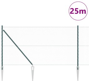 vidaXL Εξαγωνικός Φράκτης Πράσινος 1.4x25 m Χάλυβας