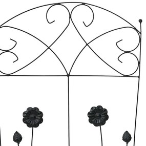 vidaXL Φράχτης Κήπου 3 pcs Μαύρο 112 x 40 εκ Ατσάλι