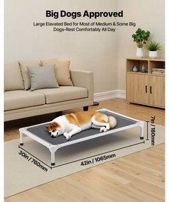 VEVOR Elevated Dog Bed for Large Dogs Portable Raised Dog Cot with Teslin Mesh L