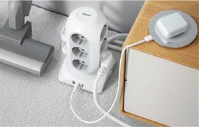 ΠΟΛΎΜΠΡΙΖΑ 15 IN 1 TOWER SURGE PROTECTOR TESSAN 25W 12XSCHUKO