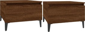 vidaXL Τραπεζάκια Σαλονιού 2 τεμ Καφέ Δρυς 50x46x35 εκ. Επεξ. Ξύλο