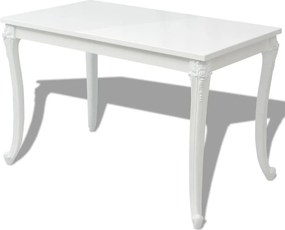 vidaXL Τραπεζαρία Γυαλιστερή Λευκή 116 x 66 x 76 εκ.