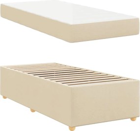 vidaXL Σκελετός Κρεβατιού με στρώμα Κρεμ 90 x 190 cm ύφασμα