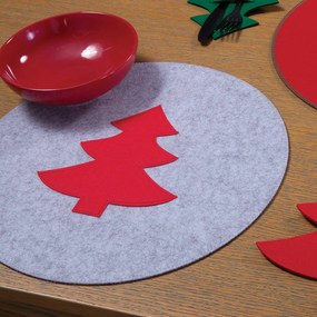 Χριστουγεννιάτικα Σουπλά (Σετ 2τμχ) Nef-Nef Homeware Felt Tree Grey