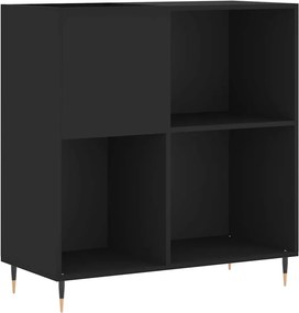 vidaXL Δισκοθήκη Μαύρη 84,5 x 38 x 89 εκ. από Επεξεργασμένο Ξύλο
