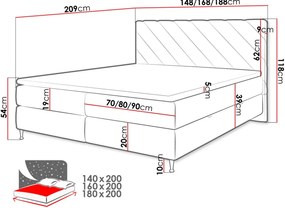 Επενδυμένο κρεβάτι Enzo II-140 x 200-Gkri Skouro