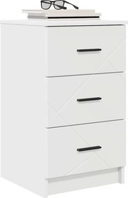 vidaXL Κομοδίνο με συρτάρι Λευκό 38 x 38 x 66 εκ Επεξεργασμένο ξύλο