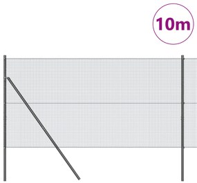 vidaXL Συρματοπλέγμα με 7 Στήλες Γκρί 1.4x10 μμεταλλικού