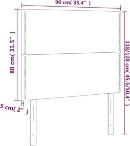 vidaXL Κεφαλάρι Κρεβατιού LED Μαύρο 90x5x118/128 εκ