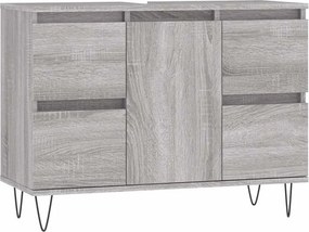 vidaXL Ντουλάπι Μπάνιου Γκρι Sonoma 80 x 33 x 60 εκ. από Επεξεργ. Ξύλο