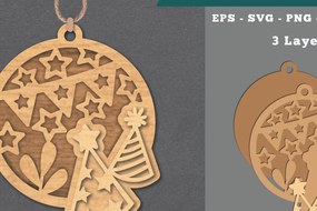 Σετ των 2 Intra απο ξύλο plywood 3mm-4mm πάχος – Στολίδι με κομμένο λέιζερ για πάρτι Δίασταση  20x20 cm INTRAFABR-112074920