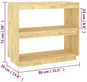 ΒΙΒΛΙΟΘΗΚΗ 80 X 35 X 71 ΕΚ. ΑΠΟ ΜΑΣΙΦ ΞΥΛΟ ΠΕΥΚΟΥ 810879