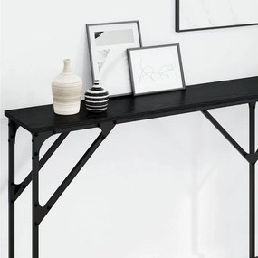 vidaXL Τραπέζι κονσόλας Μαύρη δρυς 180 x 23 x 75 cm