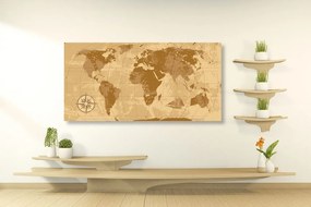 Εικόνα στον ρουστίκ παγκόσμιο χάρτη από φελλό - 100x50  flags