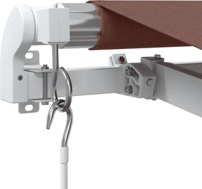 vidaXL Τέντα Πτυσσόμενη Χειροκίνητη με LED Καφέ 450x350 εκ.