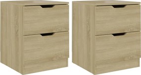 vidaXL Κομοδίνα 2 τεμ. Sonoma Δρυς 40 x 40 x 50 εκ. από Επεξεργ. Ξύλο
