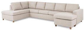 Γωνιακός Καναπές Scandinavian Choice C157, Ανοιχτό καφέ, 344x199x80cm