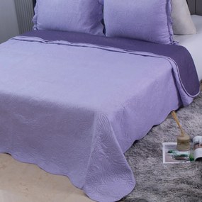 Κουβερλί Υπέρδιπλο (Σετ 220x240) 2 Όψεων Silk Fashion Solid Lila