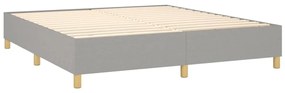 vidaXL Κρεβάτι Boxspring με Στρώμα &amp; LED Αν.Γκρι 180x200εκ. Υφασμάτινο