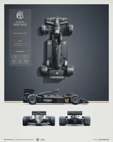 Εκτύπωση τέχνης Team Lotus - Type 97T - Blueprint - 1985, Automobilist