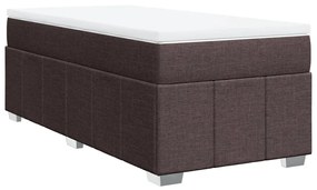 Κρεβάτι Boxspring με Στρώμα Σκούρο Καφέ 100x200 εκ. Υφασμάτινο - Καφέ