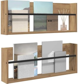 vidaXL Ράφι Περιοδικών με ράφι 2 pcs Artisan Oak 80 x 12 x 30 εκ