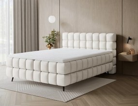 Επενδυμένο κρεβάτι Sober-140 x 200-Λευκό