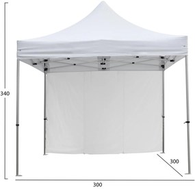 Κιόσκι Gazebo Επαγγελματικό Βαρέως τύπου Cressen C21097 Πτυσσόμενο Αλουμινίου 3x3x3,4Yμ