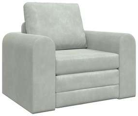 vidaXL Κρεβάτι Σαλονιού 2 σε 1 Ανοιχτό Γκρι 98x71x83 εκ. Βελούδο