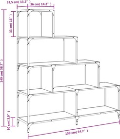 vidaXL Βιβλιοθήκη 4 επίπεδα 139 x 33,5 x 149 εκ. Επεξεργασμένο Ξύλο
