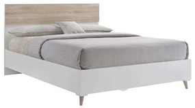 Κρεβάτι Alida Ε7349,2 Sonoma-White Υπέρδιπλο Ξύλο,Ύφασμα