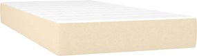 vidaXL Κρεβάτι Boxspring με Στρώμα Κρεμ 200x200 εκ. Υφασμάτινο